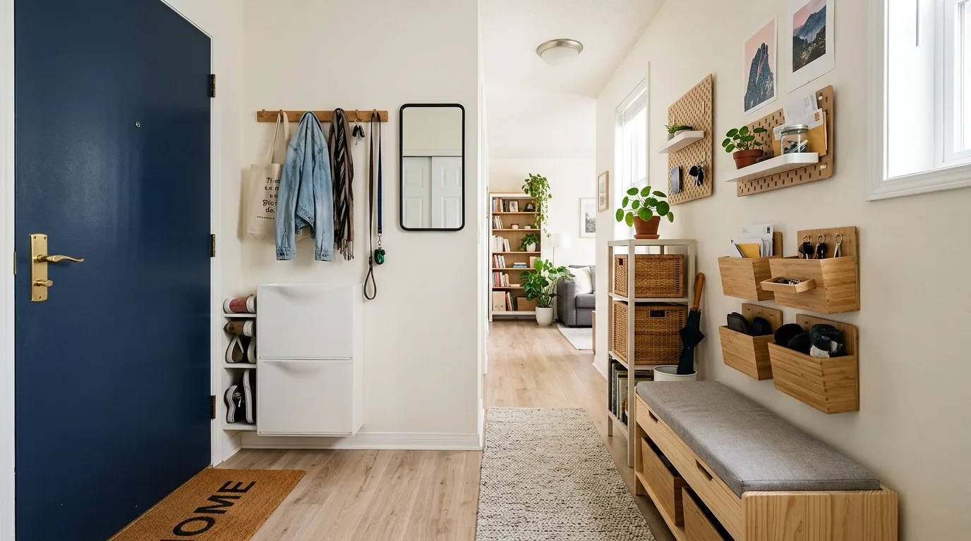 Style the console with only a few useful pieces inspiration for a small entryway.